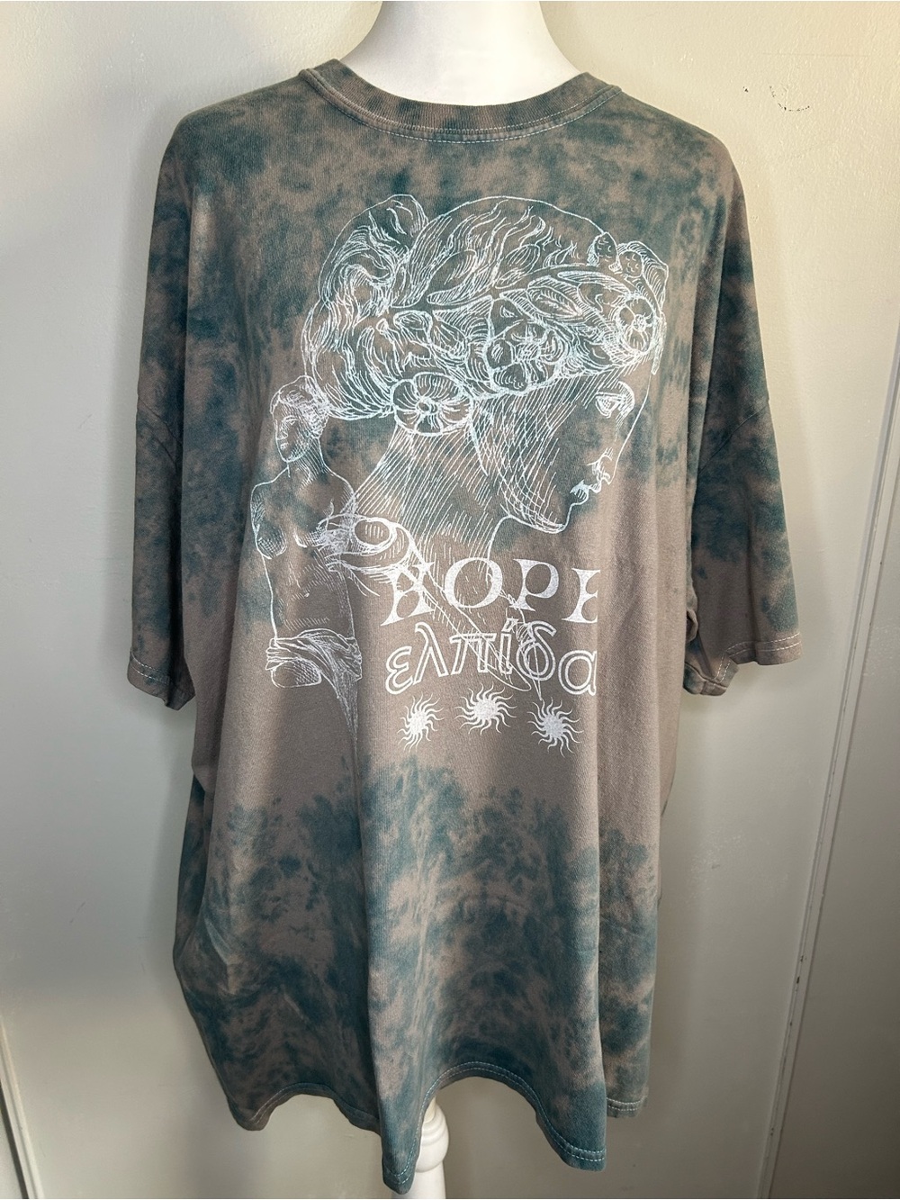 Desert Dreamer Tie-Dye Mineral Wash Oversized Greek Classical Graphic T-Shirt